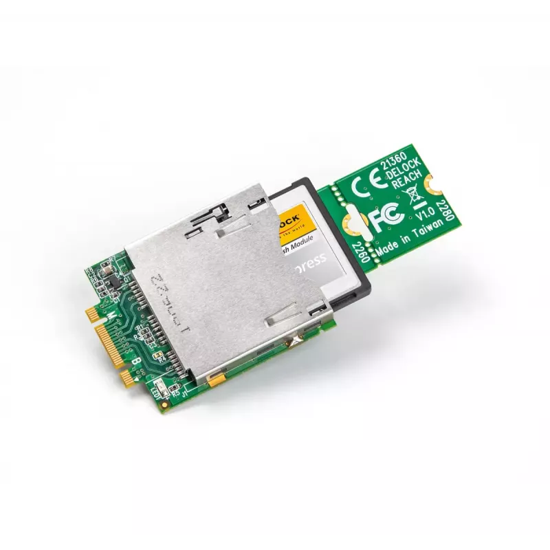 Adapter DeLOCK M.2 Key B+M męski do slotu CFexpress, M.2, CFexpress B, CF