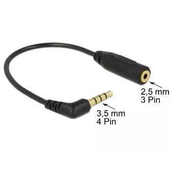 Kabel audio DeLOCK 0,175 m 3,5 mm / 2,5 mm Czarny