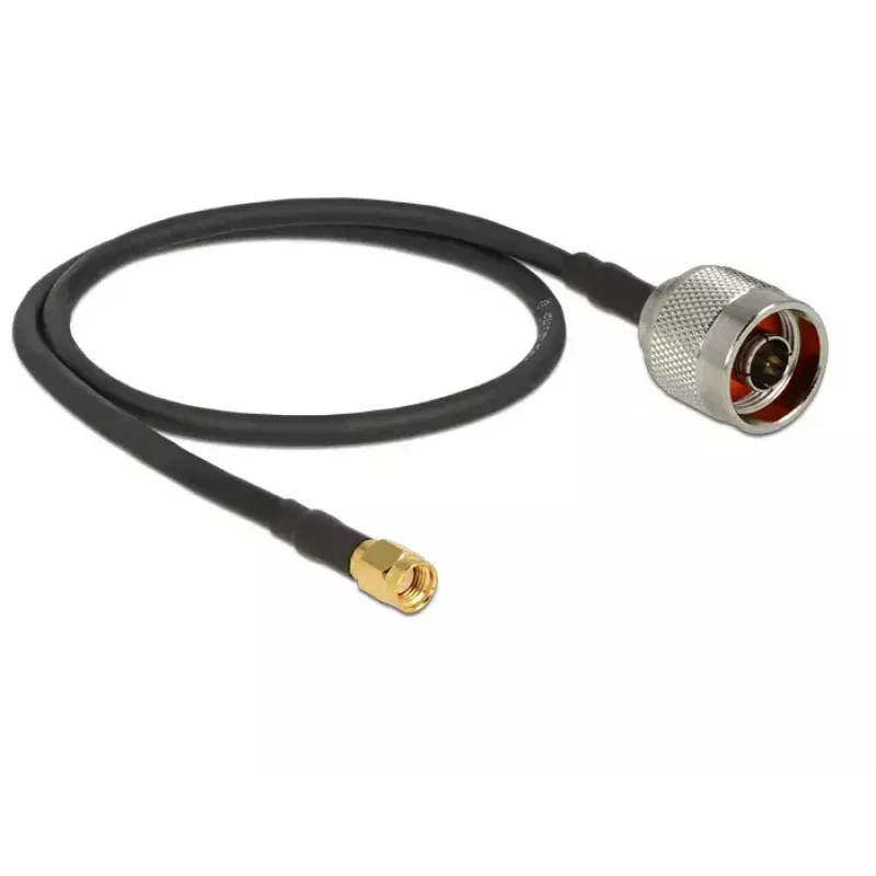 Kabel koncentryczny DeLOCK 88937 CFD200 0,5 m RP-SMA Czarny