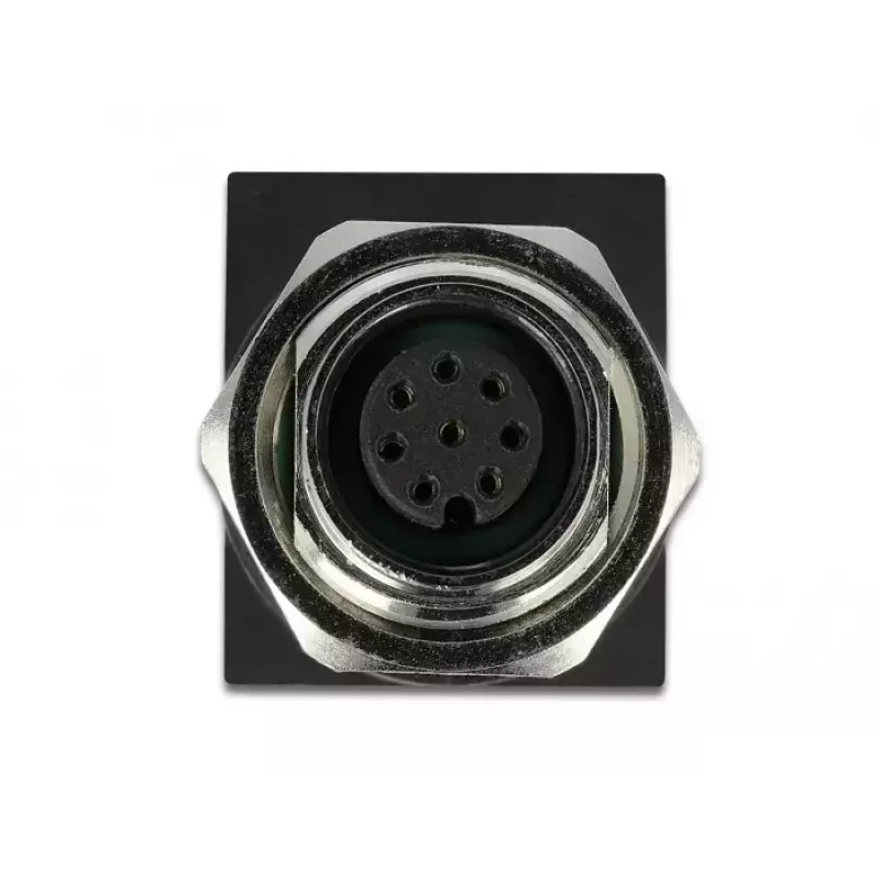 Adapter żeński na damski DeLOCK 66314 M12 RJ45 Czarny