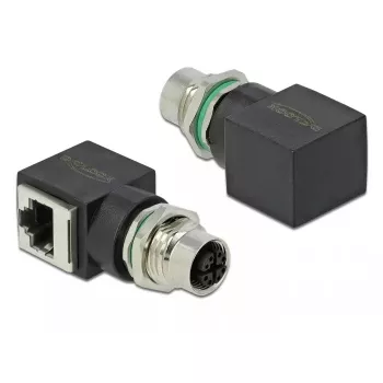 Adapter złączy DeLOCK 66316 M12 RJ45 Czarny