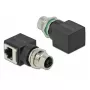 Adapter złączy DeLOCK 66316 M12 RJ45 Czarny