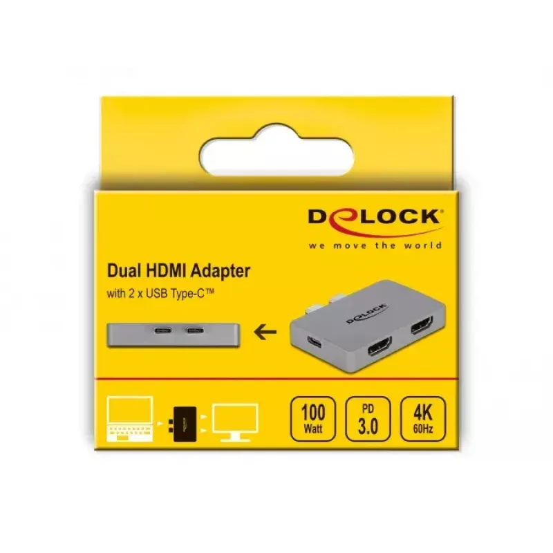Podwójny adapter HDMI DeLOCK 64123 do MacBooka
