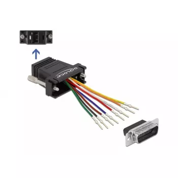 Zestaw montażowy D-Sub 15-pin męski na RJ45 żeński DeLOCK 66647
