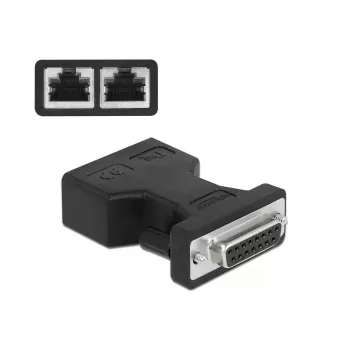 Adapter DeLOCK D-Sub 15-pin żeński na 2 x RJ45 żeński AUI 66806