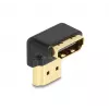 Adapter DeLOCK HDMI męsko-żeński 90° skierowany w dół 8K 60 Hz metal