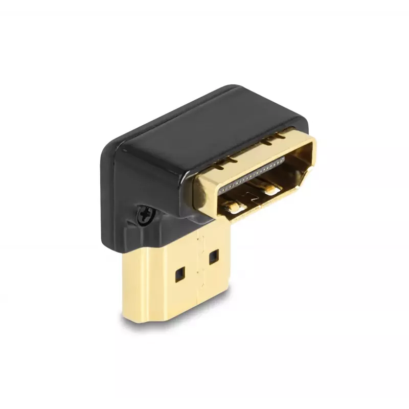 Adapter DeLOCK HDMI męsko-żeński 90° skierowany w dół 8K 60 Hz metal