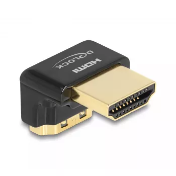 Adapter DeLOCK HDMI męsko-żeński 90° skierowany w dół 8K 60 Hz metal