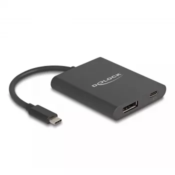 Adapter DeLOCK USB Type-C na DisplayPort 8K HDR z zasilaniem Power Delivery 60 W
