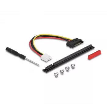 Adapter DeLOCK M.2 Key A+E na PCIe x16 NVMe, kątowy z kablem 20 cm