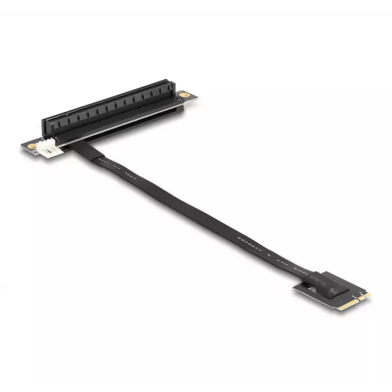 Adapter DeLOCK M.2 Key A+E na PCIe x16 NVMe, kątowy z kablem 20 cm