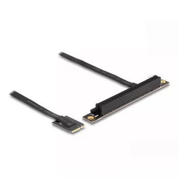 Adapter DeLOCK M.2 Key A+E na PCIe x16 NVMe, kątowy z kablem 20 cm