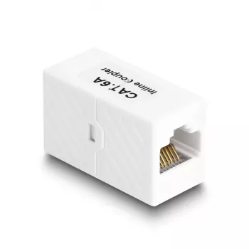 Adapter sieciowy DeLOCK RJ45 żeński na RJ45 żeński kat.6A UTP 1m biały