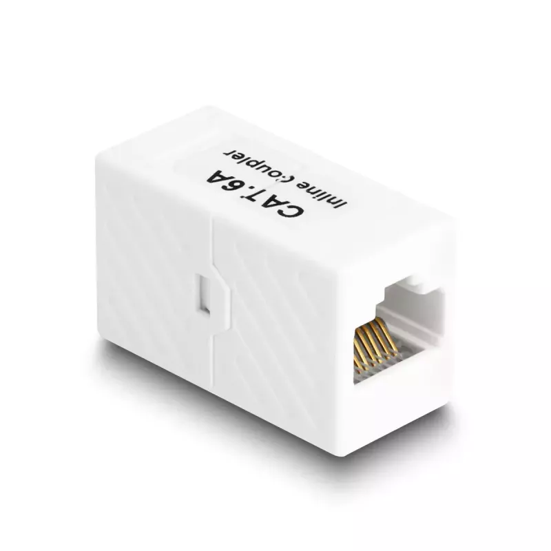 Adapter sieciowy DeLOCK RJ45 żeński na RJ45 żeński kat.6A UTP 1m biały
