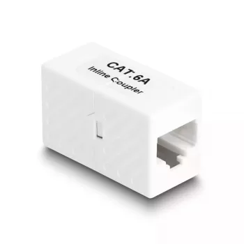 Adapter sieciowy DeLOCK RJ45 żeński na RJ45 żeński kat.6A UTP 1m biały