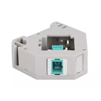 Moduł Keystone DELOCK 87173 — SC na SC duplex, aqua/szary/biały, 60,1×59,4×21,6 mm