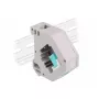 Moduł Keystone DELOCK 87173 — SC na SC duplex, aqua/szary/biały, 60,1×59,4×21,6 mm