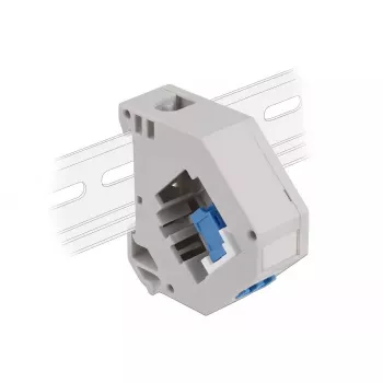 Moduł Keystone DELOCK 87189 — LC na LC duplex, kolory Niebieski/Szary/Biały, 60,1×59,4×21,6 mm