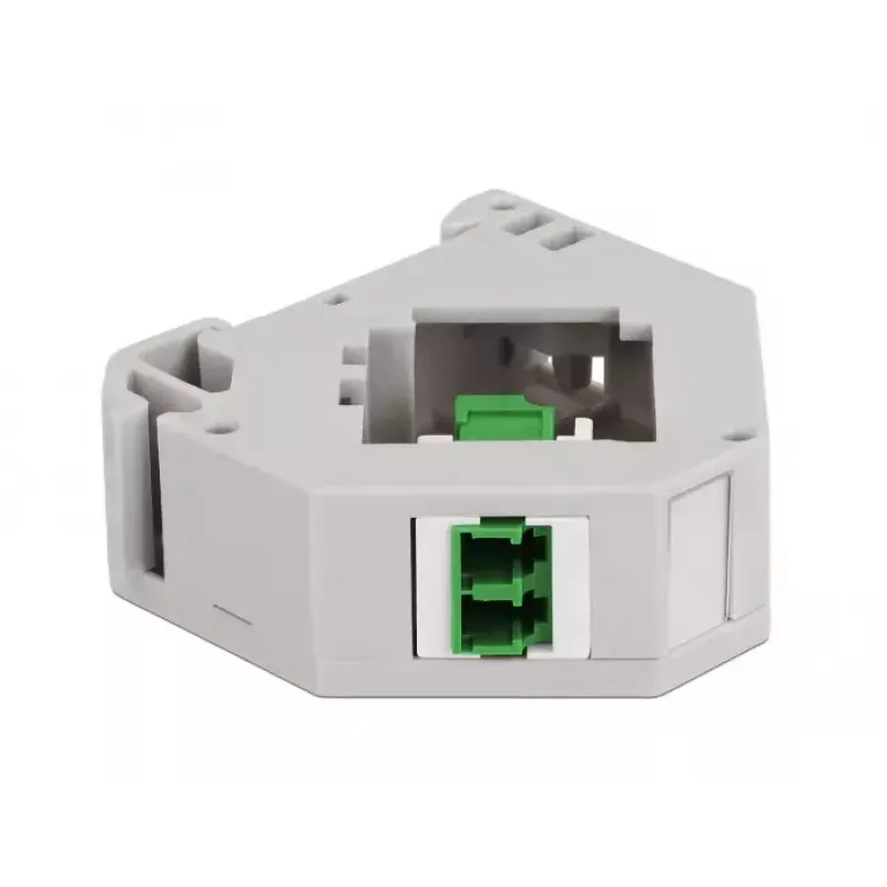Moduł Keystone DELOCK 87192 — LC na LC duplex, kolory zielony/szary/biały, 60,1×59,4×21,6 mm