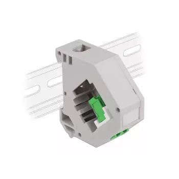 Moduł Keystone DELOCK 87192 — LC na LC duplex, kolory zielony/szary/biały, 60,1×59,4×21,6 mm