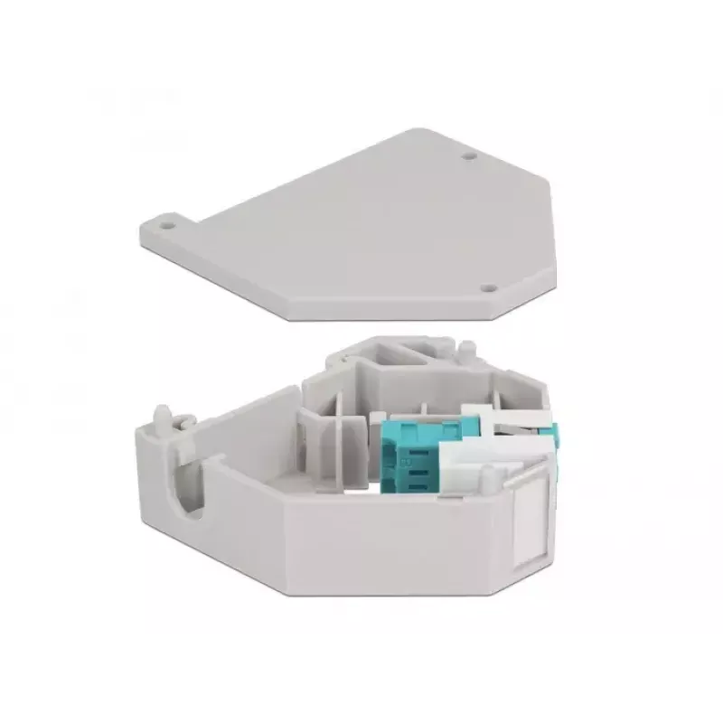 Moduł Keystone DELOCK 87194 ze złączami LC-LC, aqua/szary/biały, 60,1×59,4×21,6 mm