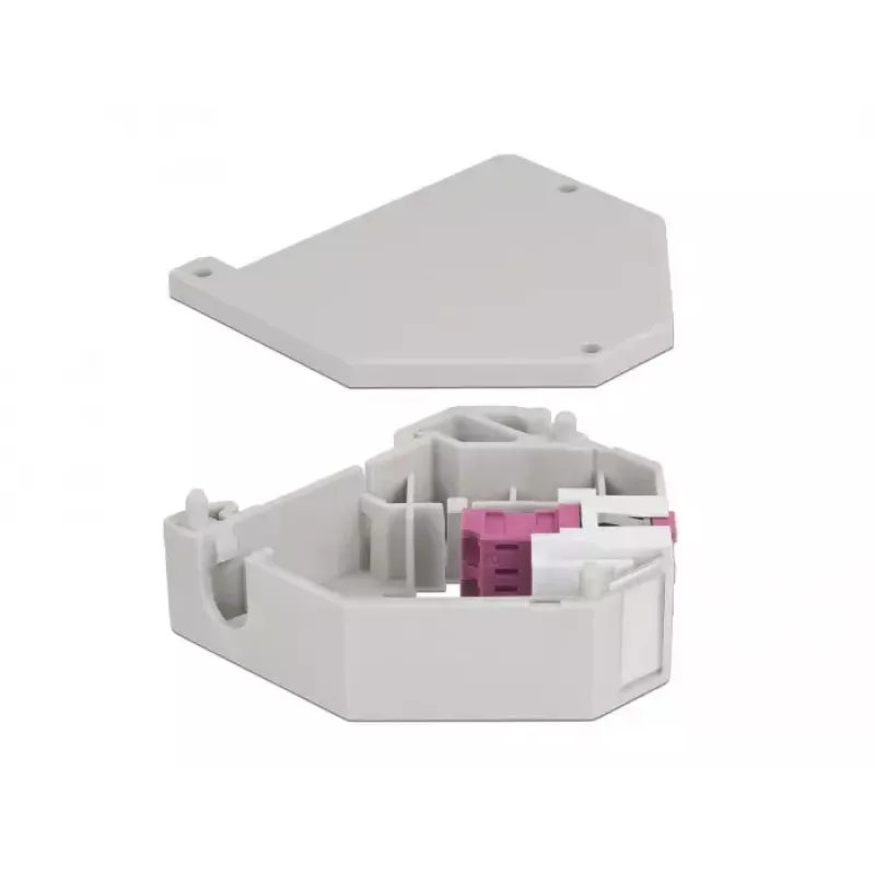 Moduł Keystone DELOCK 87195 ze złączami LC na LC, szary/fioletowy/biały, 60,1×59,4×21,6 mm