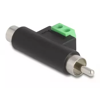Adapter DeLOCK RCA męski i RCA żeński na listwę zaciskową 66056