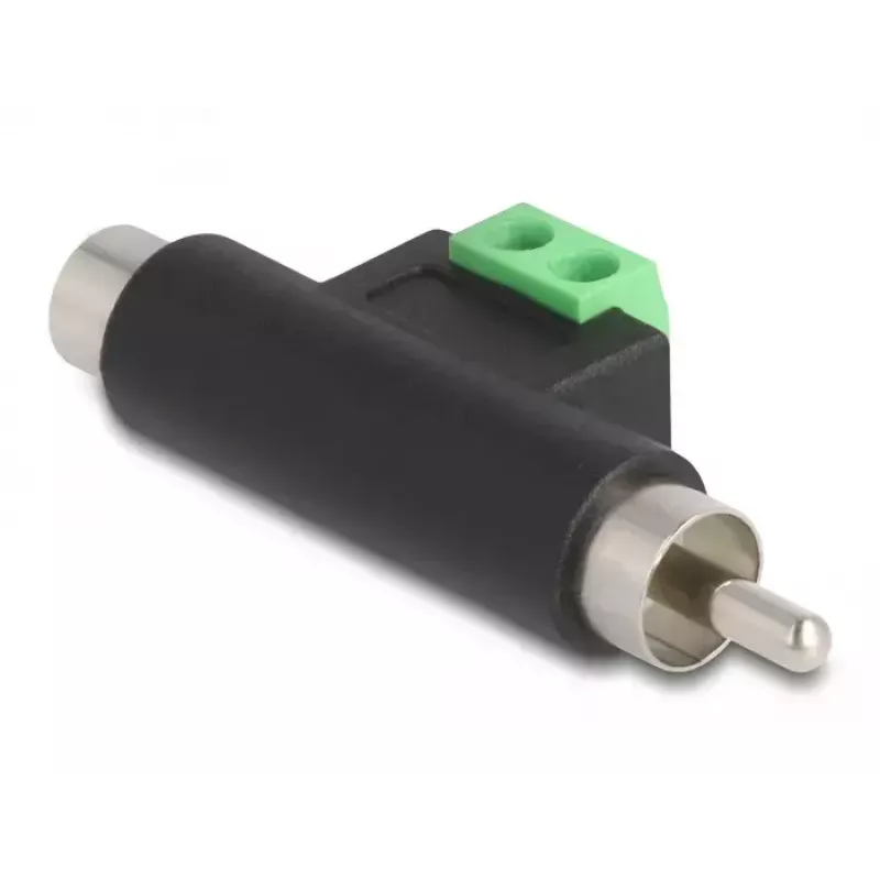Adapter DeLOCK RCA męski i RCA żeński na listwę zaciskową 66056