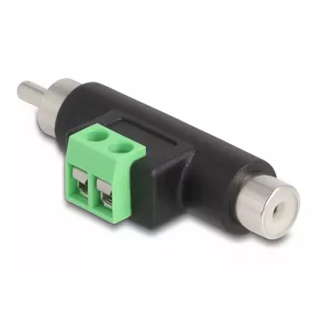 Adapter DeLOCK RCA męski i RCA żeński na listwę zaciskową 66056