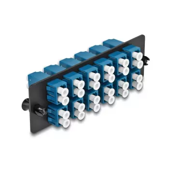 DeLOCK Fiber Optic Adapter Panel LC Duplex UPC 12 Port niebieski