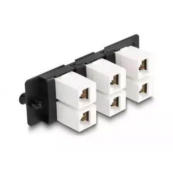 Panel adaptacyjny DeLOCK Keystone 6 portów czarny płaski RJ-45