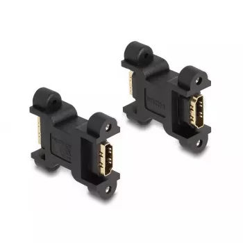 Adapter HDMI DeLOCK żeński na żeński z przyłączem śrubowym 66068 Czarny
