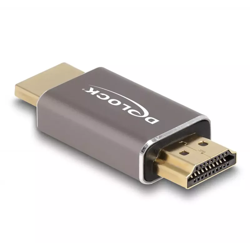 DeLOCK Adapter HDMI męski na męski 8K 60 Hz szary metal