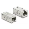 Adapter Coupler RJ45 jack-to-jack Cat.6A metal — DELOCK, płaski, srebrny, 15.6×33.1×13.1 mm