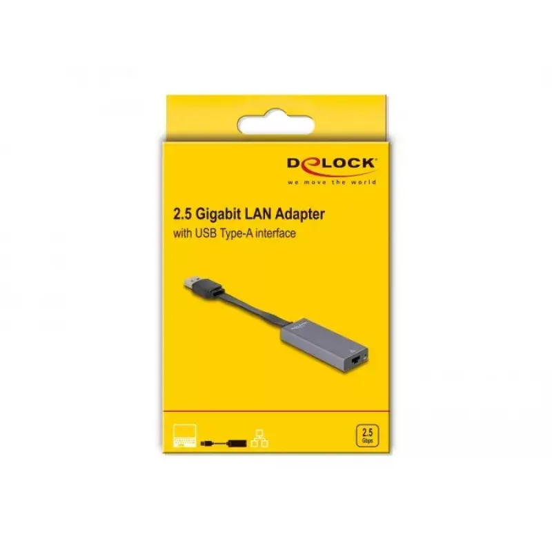 DeLOCK 66247 adapter zmiany płci RJ-45 USB A Szary 0,09 m
