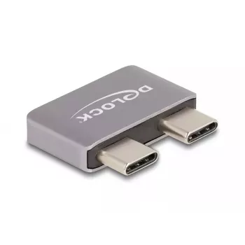 Adapter DeLOCK 40 Gb/s USB Type-C 2 x męski na 2 x żeński port saver metalowy