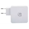 Manhattan Wall/Power Charger (wtyczka europejska 2-pin), porty USB-C i USB-A, Wyjście USB-C: 45 W / 3 A, Wyjście USB-A: 2,4 A, Biały, Trzyletnia gwarancja, Pudełko