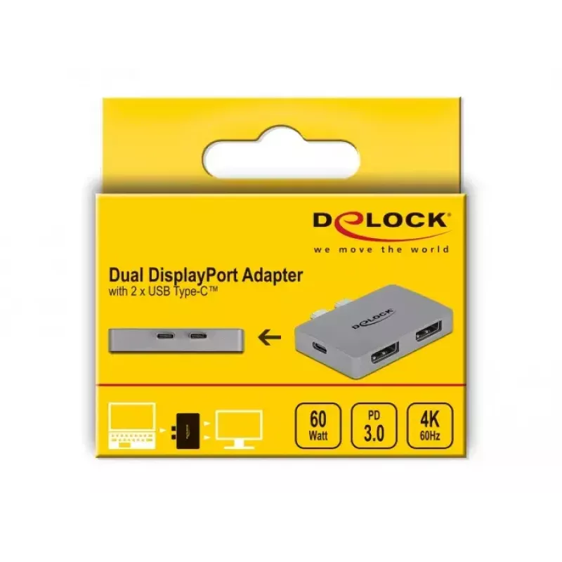 Adapter Dual DisplayPort DeLOCK 64001 do MacBooka