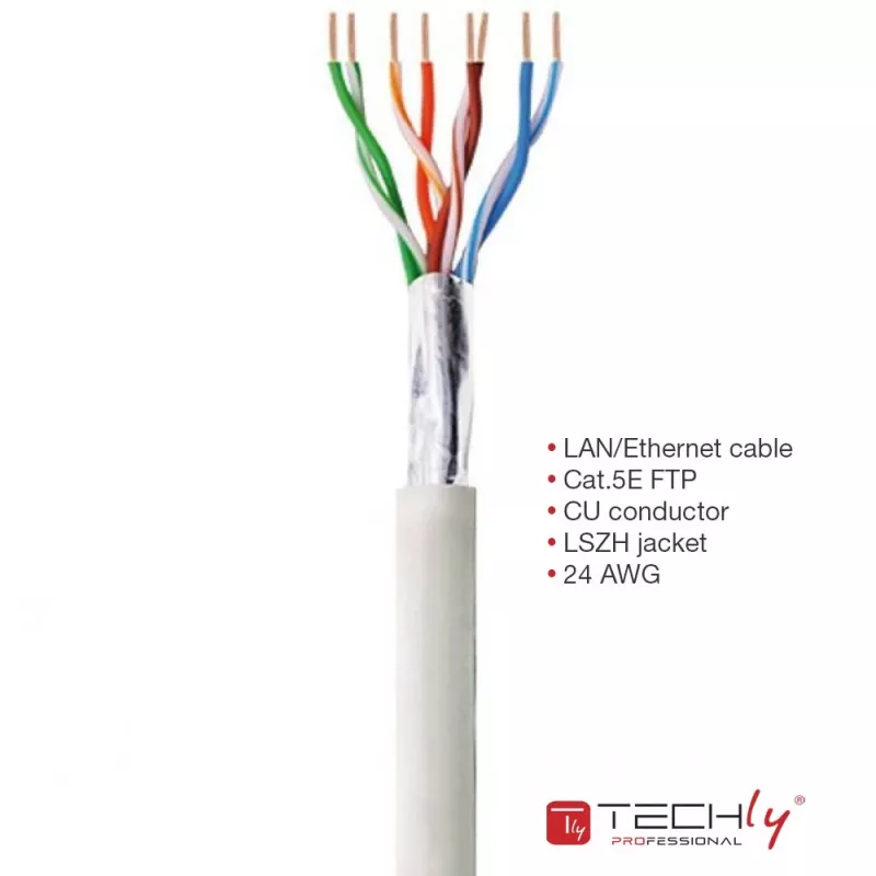 Kabel sieciowy Techly ITP-C5F-305-RIS szary 305 m Kat. 5e F/UTP (FTP)