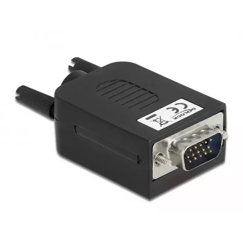 Złącze przewodowe DeLOCK 66258 VGA 15-pin 10-pin listwa zaciskowa czarny