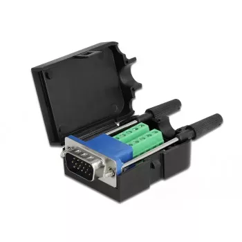 Złącze przewodowe DeLOCK 66258 VGA 15-pin 10-pin listwa zaciskowa czarny
