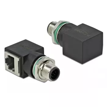 Adapter złączy DeLOCK 66315 M12 RJ45 Czarny