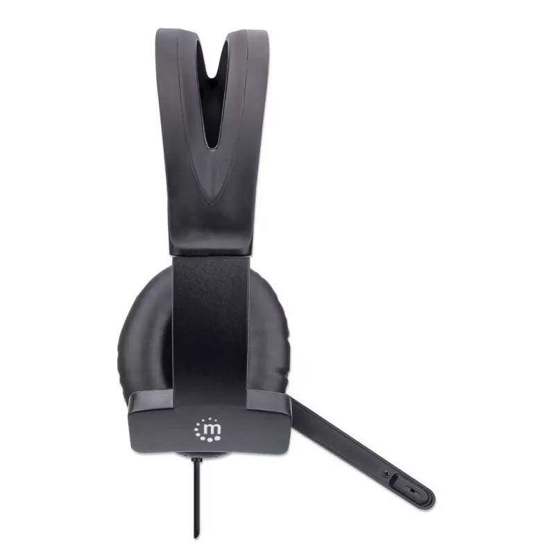 Manhattan Mono Over-Ear Headset (USB), Microphone Boom (padded), Retail Box Packaging, Adjustable Headband, In-Line Volume Control, Ear Cushion, USB-A for both sound and mic use, kabel 1.5m, Three Year Warranty
