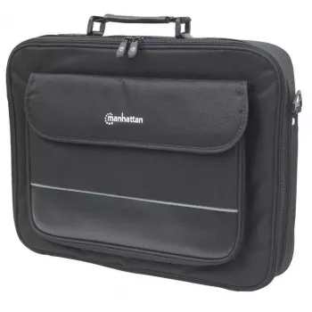 Torba na laptopa Manhattan Empire 17,3 cala, konstrukcja clamshell, kieszeń na akcesoria, pasek na ramię (odpinany), futerał na notebook, czarny, trzyletnia gwarancja