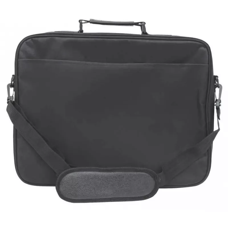 Torba na laptopa Manhattan Empire 17,3 cala, konstrukcja clamshell, kieszeń na akcesoria, pasek na ramię (odpinany), futerał na notebook, czarny, trzyletnia gwarancja