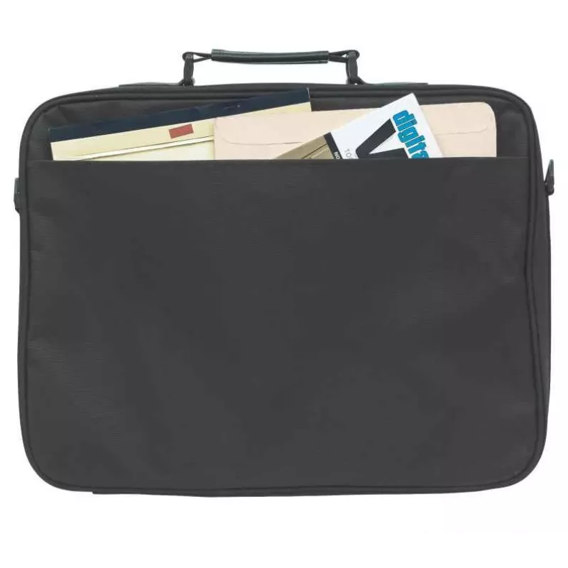 Torba na laptopa Manhattan Empire 17,3 cala, konstrukcja clamshell, kieszeń na akcesoria, pasek na ramię (odpinany), futerał na notebook, czarny, trzyletnia gwarancja