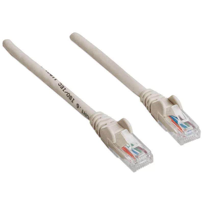 Intellinet kabel krosowy sieciowy, Cat6, 20m, szary, CCA, U/UTP, PVC, RJ45, pozłacane styki, bezzaczepowa osłona, zabezpieczenie wtyku, dożywotnia gwarancja