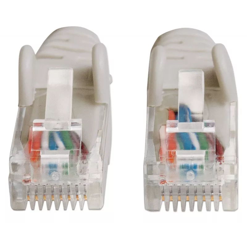 Intellinet kabel krosowy sieciowy, Cat6, 20m, szary, CCA, U/UTP, PVC, RJ45, pozłacane styki, bezzaczepowa osłona, zabezpieczenie wtyku, dożywotnia gwarancja