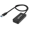 Manhattan USB-A do HDMI adapter kablowya, 60 cm, Męski na Żeński, 5 Gb/s (USB 3.2 Gen1 znany jako USB 3.0), 2560x1440 @ 32-bitowy kolor, Full HD wideo 1080p@16:9, Czarny, Blister