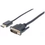 Kabel Manhattan DisplayPort 1.2a na DVI-D 24+1, 1080p@60Hz, 3 m, męski na męski, pasywny, kompatybilny z DVD-D, czarny, trzyletnia gwarancja, odpowiednik DP2DVIMM10.